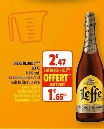Coccinelle Supermarché Bière Blonde Leffe offre