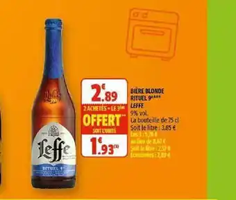 Coccinelle Supermarché Bière Blonde Rituel 9 Leffe offre