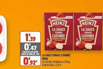 Coccinelle Supermarché La Sauce Tomate Cuisinée Heinz offre