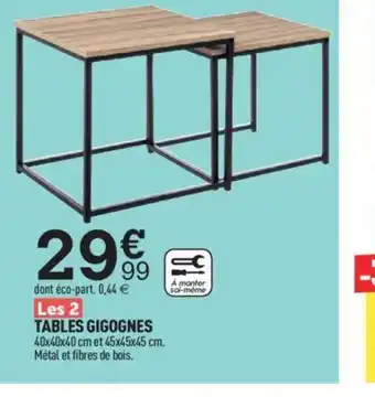 Centrakor TABLES GIGOGNES offre