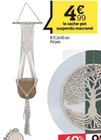 Centrakor le cache-pot suspendu macramé offre