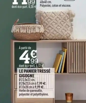 Centrakor LE PANIER TRESSÉ GIGOGNE offre