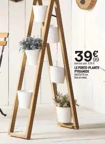 Centrakor LE PORTE-PLANTE PYRAMIDE 68x22x115 cm. Bois et métal. offre