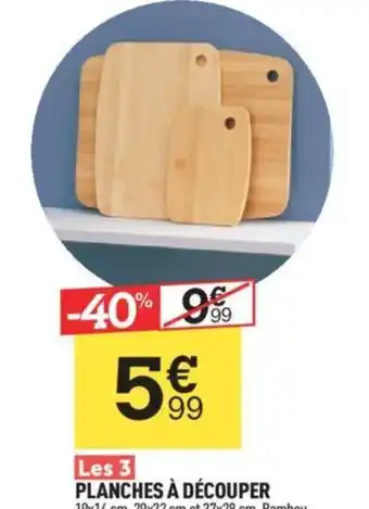Centrakor PLANCHES À DÉCOUPER 19x14 cm, 29x22 cm et 37x28 cm. Bambou. offre