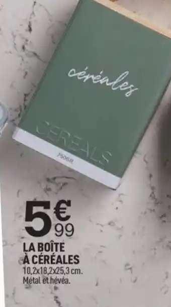 Centrakor LA BOÎTE À CÉRÉALES 10,2x18,2x25,3 cm. Métal et hévéa. offre