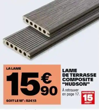 Brico Dépôt LAME DE TERRASSE COMPOSITE "HUDSON" À retrouver offre
