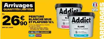 Brico Dépôt PEINTURE BLANCHE MUR ET PLAFOND 12 L offre