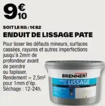 Brico Dépôt ENDUIT DE LISSAGE PATE offre