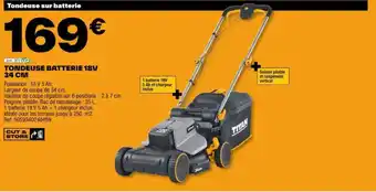 Brico Dépôt TONDEUSE BATTERIE 18V 34 CM offre
