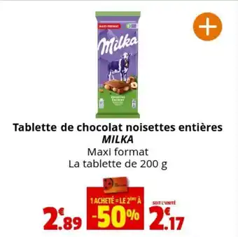 Coccimarket Tablette de chocolat noisettes entières MILKA offre