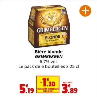 Coccimarket Bière blonde GRIMBERGEN offre