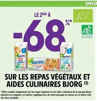 Intermarché SUR LES REPAS VÉGÉTAUX ET AIDES CULINAIRES BJORG (¹) offre