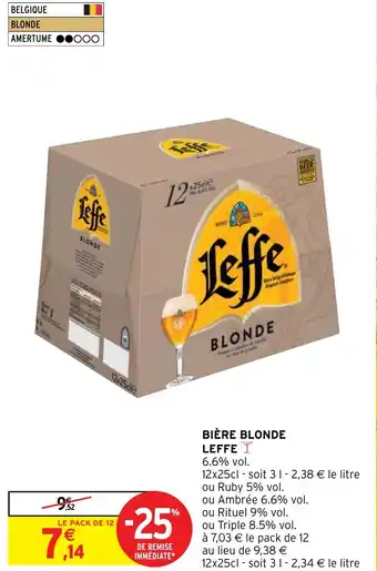 Intermarché BIÈRE BLONDE LEFFE offre