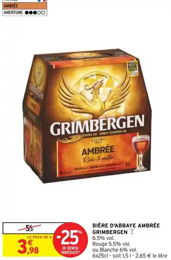 Intermarché BIÈRE D'ABBAYE AMBRÉE GRIMBERGEN Y offre