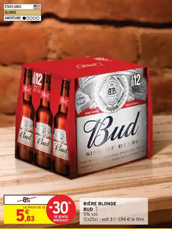 Intermarché BIÈRE BLONDE BUDY 5% vol. offre
