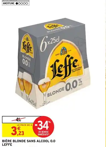 Intermarché BIÈRE BLONDE SANS ALCOOL 0.0 LEFFE offre