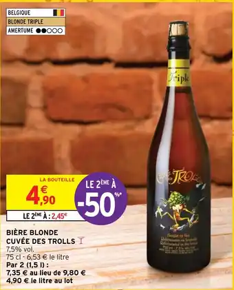 Intermarché BIÈRE BLONDE CUVÉE DES TROLLS Y 7,5% vol. offre