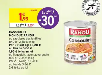 Intermarché CASSOULET MONIQUE RANOU offre