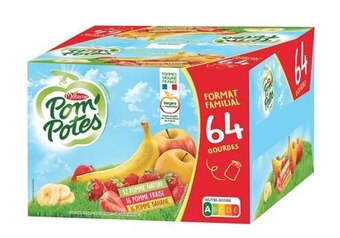 Auchan POM'POTES POMME FRAISE BANANE offre