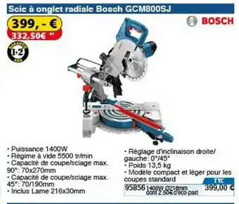 Scie A Onglet Radiale Bosch