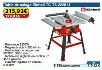 Table De Sciage Einhell TC-TS 2225 u