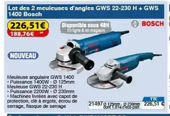 Lot Des 2 Meuleuses D'Angles GWS 22-230 H + GWS 1400 Bosch