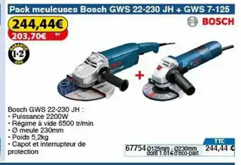 Pack Meuleuse Bosch GWS 22-230 JH + Gws 7-125