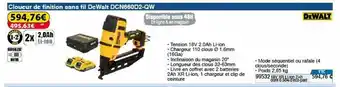 Cloueur De Finition Sans Fil DeWalt DCN660D2-QW