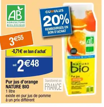 Migros Pur jus d'orange NATURE BIO offre