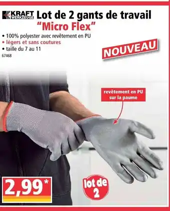 Norma Let de 2 gants de travail offre