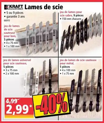 Norma Lames de scie offre