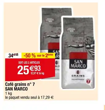 Migros Café grains n° 7 SAN MARCO offre