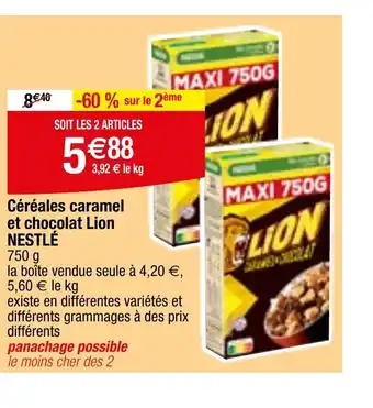 Migros Céréales caramel et chocolat Lion NESTLÉ offre