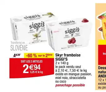 Migros Skyr framboise siggis offre