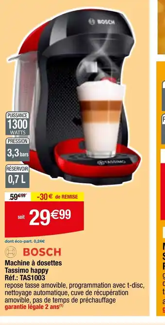 Migros Machine à dosettes Tassimo happy offre