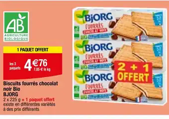 Migros Biscuits fourrés chocolat noir Bio BJORG offre