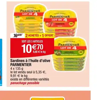 Migros Sardines à l'huile d'olive PARMENTIER offre