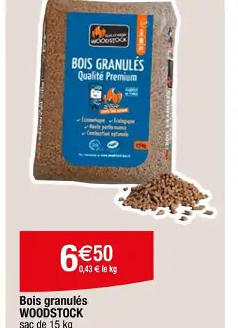 Migros Bois granulés WOODSTOCK offre
