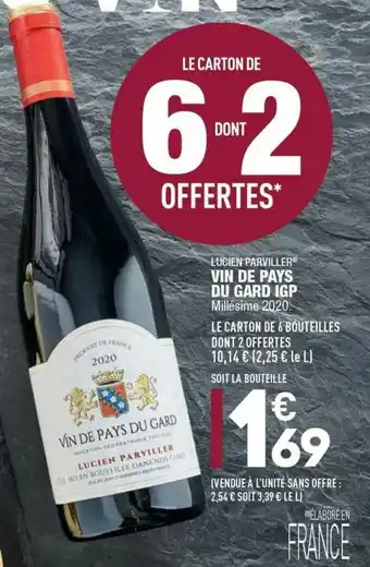 ALDI Lucien Parviller Vin De Pays Du Gard Igp Millésime 2020 offre