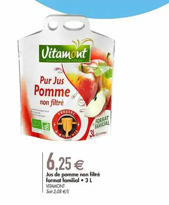 Jus De Pomme Non Filtré Format Familial 3 L Vitamont