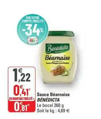 G20 Sauce Béarnaise Bénédicta offre