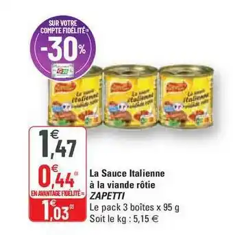 La Sausce Italienne à La Viande Rôtie Zapetti