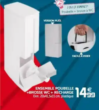 Gifi Ensemble Poubelle + Brosse Wc + Recharge offre