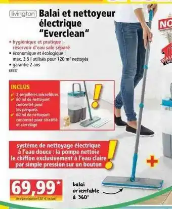 Norma Livington Balai Et Nettoyeur électrique „everclean” offre