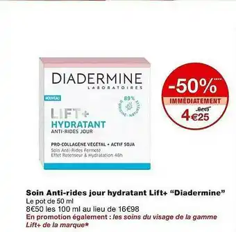 Monoprix Soin Anti-rides Jour Hydratant Lift+ offre