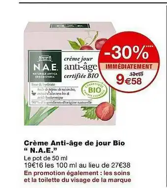 Monoprix Crème Anti-âge De Jour Bio offre