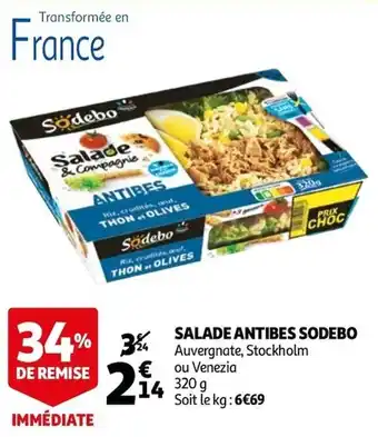 Auchan Salade antibes sodebo offre