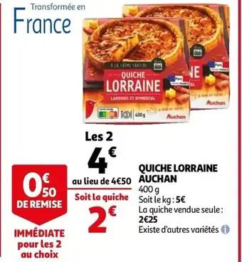 Auchan Quiche lorraine auchan offre