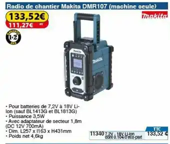 Radio de chantier Makita DMR107