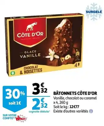 Auchan Bâtonnets Côte d'or offre